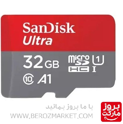 کارت حافظه 32 گیگ سن دیسک مدل Ultra کلاس 10 استاندارد UHS-I U1 A1 سرعت 100 مگابایت بر ثانیه ظرفیت