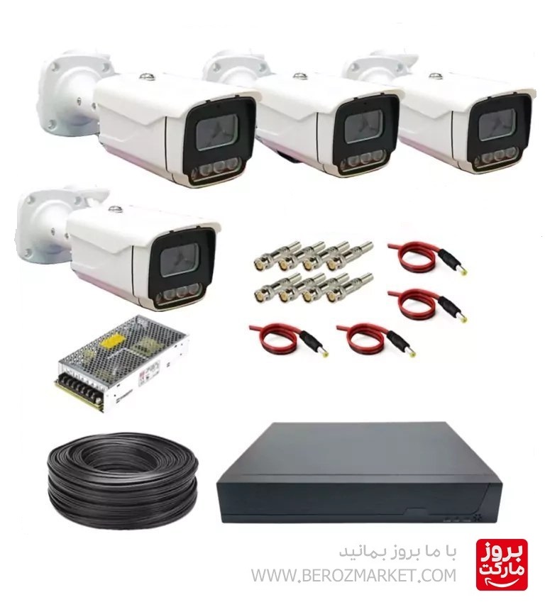 پکیج کامل دوربین مداربسته ۴ عددی